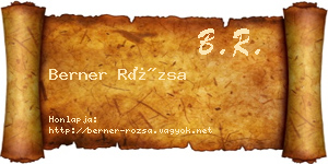 Berner Rózsa névjegykártya