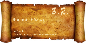 Berner Rózsa névjegykártya