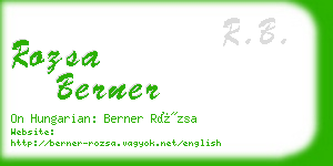 rozsa berner business card
